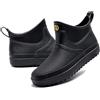 GURGER Stivali di Gomma Uomo Bassi Stivali da Pioggia Stivaletti Corti Stivaletto Impermeabili Wellington Boot Nero 39 Taglie