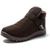 JOMIX Pantofole Stivali Invernali Uomo Ciabatte Chiuse Calde da Casa Scarpe Mocassini da Inverno Babbucce Pelose Comode con Chiusura a Strappo MU8662-8 (Marrone, 42)