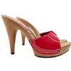 Kiara Shoes Mule da Donna in Vernice Rossa Base MOU Made in Italy Tacco 11 - K213001-V-ROSSO (Rosso, Numeric_39)