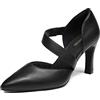 DREAM PAIRS Décolleté Classici con Tacco Alto da Donna con Cinturino sul Collo del Piede per Il Lavoro Matrimonio Ballo,Size 40.5,Nero-Pu,SDPU2350W