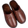 RRYPBOVG Ciabatte Pantofole da uomo invernali in pelle pantofole da interno alla moda antiscivolo comode scarpe da casa in pelliccia da uomo(Brown,39-40)