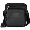 Avirex Wild Borsa a Tracolla Uomo in Canvas Spalmato Idrorepellente con Dettagli in Ecopelle, 2 Scomparti con Zip, Crossbody Bag 24x21x9 cm, WLD04 (Nero)