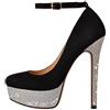 Only maker Mary Jane Pumps - Tacchi a spillo da donna con tacco alto, Bicolore argento, 46 EU