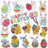 NONE Easy Diamond Painting Stickers kit per bambini fai da te Art Craft tema pasquale Diamond Art Mosaic Stickers by Number kit per bambini