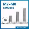XMSJ 100 pz/lotto 304 In Acciaio Inox CM Six-Lobe Torx Ultra Sottile Super Basso Piatto Testa Wafer Vite Bullone M1.6 M2 M2.5 M3 M4 M5 M6 M8