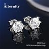 AITERNITY Orecchini a bottone in argento sterling reale al 100% S925 con 2 certificati D VVS1 Pass Diamond Test Pen per gioielli da donna uomo