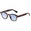 LAURINNY Occhiali da Sole Rotondi Vintage Effetto Tartaruga Donna Uomo 2026 Design di Marca Retrò con Rivetti Lenti Gialle Blu Occhiali da Sole Quadrati Donna Uomo