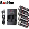Soshine Batteria ricaricabile Soshine CR2 LiFePo4 e caricabatteria LiFePo4 da 3,2 V 300 mAh 15266 2000 batterie con ciclo di scarico giocattoli