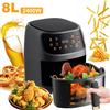 Friggitrice ad aria con display LCD intelligente di grande capacità da 2400W 8L senza forno per friggitrice per friggere patatine fritte e pollo a griglia