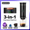 DENOKIN Macchina per caffè espresso portatile con display digitale Macchina per caffè a capsule 3 in 1 per macchina da caffè da campeggio per auto e casa