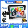 srnubi Schermo per motocicli CarPlay wireless da 5/7 '' Android Auto Cruscotto per moto digitale portatile DVR Navigazione GPS IPX7 Impermeabile