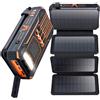 NONE Power Bank Solare Portatile a Ricarica Rapida 20000mAh con Cavo, Adatto per iPhone Xiaomi Huawei