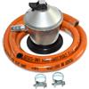 NONE Kit di collegamento Qbak completo per bombole di gas butano o propano: regolatore di pressione da 30 mbar e fascette metalliche inclusi, ideale per cucine portatili, barbecue, stufe