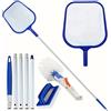 NONE Kit per la pulizia della piscina da 3 pezzi Kit completo per la pulizia della piscina da 3 pezzi, palo in alluminio a 5 sezioni con schiumarola per foglie e spazzola per piscina