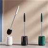 NONE Set di scopini per WC a forma di rugby Bagno Manico lungo Silicone morbido Bagno WC Pulizia profonda Capelli antiaderenti antigraffio