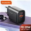 Toocki 20W USB C Caricatore da muro Alimentazione + QC3.0 USB A Doppia porta Ricarica rapida di tipo C per iPhone 17 16 15 Pro Xiaomi