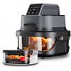 GTPLAYER Airfryer Friggitrice ad aria calda multifunzionale da 4 litri con finestra Easy View Contenitore in vetro Hi-Fry Sc automatico
