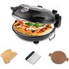 YIBAKE Forno Elettrico per Pizza da Interno 12 Pollici, 1200 Watt, con Pietra Ceramica Smaltata, Controllo Preciso della Temperatura a Due Pulsanti, Riscalda fino a 420 Gradi ℃