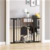 PawHut Recinzione di sicurezza per animali PawHut alta 76 cm, barriera per cani e gatti con porta a chiusura automatica e sistema di doppio blocco