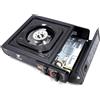 NONE Fornello a Gas Portatile Doppio, Thulos TH-GS019 2,5 kW, Compatibile con Cartucce o Bombole di Gas, Accensione Piezoelettrica, Nero
