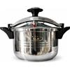 NONE Pentola a Pressione MR Pressure Cooker EXPRESS in Acciaio Inox Sicura e Resistente per la Cucina Quotidiana Compatibile con Piani Cottura in Vetroceramica e Gas Butano