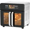 NONE Friggitrice Forno Royal Swiss ® Friggitrice ad aria - Friggitrice ad aria calda - 23 litri - 10 programmi - 5 accessori - Da 50 a 200 gradi - 2400 watt - Nero/Acciaio inox