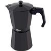 NONE Thulos Classic Caffettiera Italiana in Alluminio Nero - 6, 9 e 12 Tazze - Adatta a Tutti i Tipi di Cucine