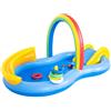 NONE Piscina Gonfiabile per Bambini con Scivolo e Irrigatore Arcobaleno - Centro Giochi d'Acqua con Gioco dell'Anello e delle Palle - Parco Acquatico per Giardino e Patio - 220 x 104 x 122 cm - Regalo