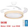 OSTARKDOM Ventilatore da Soffitto IOTOSTARK con Luce LED Retrattile 106cm, 4 Pale, Controllo tramite APP e Telecomando, Potenza Totale 66W, Timer, 6 Velocità, 3 Temperature di Luce, Funzione Estate-Inverno,