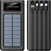 Kynley Caricatore Portatile a Energia Solare 12000mAh/20000mAh di Grande Capacità con 5 Uscite e 3 Ingressi, Cavo e Torcia Integrati, Compatibile con Tutti gli Smartphone e Dispositivi USB
