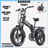 RANDRIDE Bicicletta Elettrica RANDRIDE YX20M-2, Batteria Rimovibile 48V 20Ah, Doppio Motore 1000W*2, Freno Idraulico, 7 Velocità, Pieghevole, per Adulti
