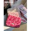 NONE Borsa per Laptop a Forma di Cuore in Peluche, Custodia per iPad e Tablet da 11/13/15 Pollici