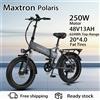 NONE Bicicletta Elettrica Pieghevole Maxtron Polaris con Motore 250W, Batteria 48V13Ah, Display LCD, Pneumatici Fat 20*4 Pollici per Tutti i Terreni