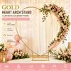 NONE Supporto per Sfondo a Forma di Cuore in Metallo Dorato 2x2m, Arco per Palloncini e Fiori per Matrimoni, Feste di Compleanno, Baby Shower, Cerimonie di Laurea, Decorazioni