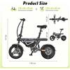NONE Bicicletta Elettrica IScooter EB1S con Motore da 250W, Batteria 36V 12Ah, Tre Velocità, Velocità Massima di 35 Km/h, Pneumatici da 14 Pollici e Controllo Tramite App