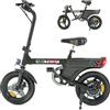 YEE GOO Bicicletta elettrica pieghevole, compatta, motore 250W, autonomia 20-30km, modalità elettrica + assistenza, freni a disco, city bike