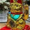 NONE Statua Gatto della Fortuna Cinese da 5/6/7 Pollici, Gatto Portafortuna con Mano che Saluta, Figurine per Decorazioni Fai-da-te Domestiche