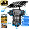 V380 Telecamera Solare V380 Pro 4G SIM 15MP 6K con 3 Obiettivi, CCTV per Esterni Impermeabile, Visione Notturna, Interfono Bidirezionale, Telecamera Mobile V380 PRO, Metodi di Installazione Multipli,