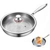 Betuyoo Padella Antiaderente in Titanio Puro con Motivo a Squame di Pesce, 26/28/30cm, per Bistecche e Uso Domestico, Utensile da Cucina
