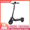NONE Monopattino Elettrico KICKWEY T4 PRO 1000W per Adulti, Velocità Massima 45KM/H, Autonomia 80KM, Pneumatici Fuoristrada da 10 Pollici, Batteria 48V20Ah, E-Scooter Pieghevole per Pendolari con Doppia