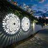 NONE 1/2 Pezzi Lampada Solare a Proiezione Mandala da Parete, Luce per Recinzione in Metallo Bianco Intagliato, per Veranda, Prato, Tavolo, Natale, San Valentino, Compleanno, Atmosfera