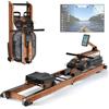JASPORT M1 vogatore per casa - pieghevole e salvaspazio, legno FSC, serbatoio acqua 20 L, display LCD, Bluetooth, Kinomap, supporto tablet, portata max 150 kg, fitness domestico