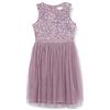 Maya Deluxe Midi Dress for Girls Sequins Embellished Party Tutu Bridesmaids Wedding with Belt Bow Vestito, Lilla Moody, 11-12 Anni Bambina