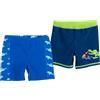 Playshoes Costume da Bagno Unisex per Bambini (Confezione da 2), Pantaloncini squalo + Coccodrillo, 74-80