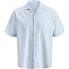JACK & JONES Jjebreeze Linen Blend Resort Shirt Pls - Plus Size, Celestial Blu, 6XL