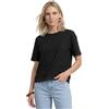 Street One T-Shirt Girocollo e Pizzo Nero 44