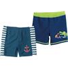 Playshoes Costume da Bagno Unisex per Bambini (Confezione da 2), Pantaloncini Maritim + Coccodrillo, 86-92