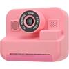 BONKZEBU Fotocamera Digitale con Schermo IPS HD da 12 MP con Carta da Stampa Fotocamera da 2,4 Pollici Stampa Istantanea per i più Piccoli (Rosa)