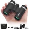 Kttrey Binocolo compatto per bambini e adulti, mini binocolo per birdwatching, campeggio, escursionismo, crociera e viaggi, con collo e cinturino da polso, nero