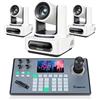Tenveo Bundle/Kit Telecamera PTZ e Controller 3 Telecamere NDI PTZ 4K con Auto-Tracking AI 20X Zoom, SDI/HDMI/USB3.0/LAN(PoE) e Controller Joystick con Screen da 5" per Live Streaming